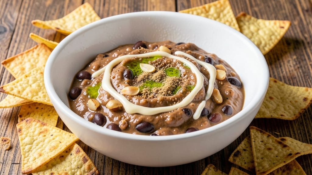 Bean Dip Recipe With Canned Beans: Crunchy Tortilla Topped Creamy Cumin Magic