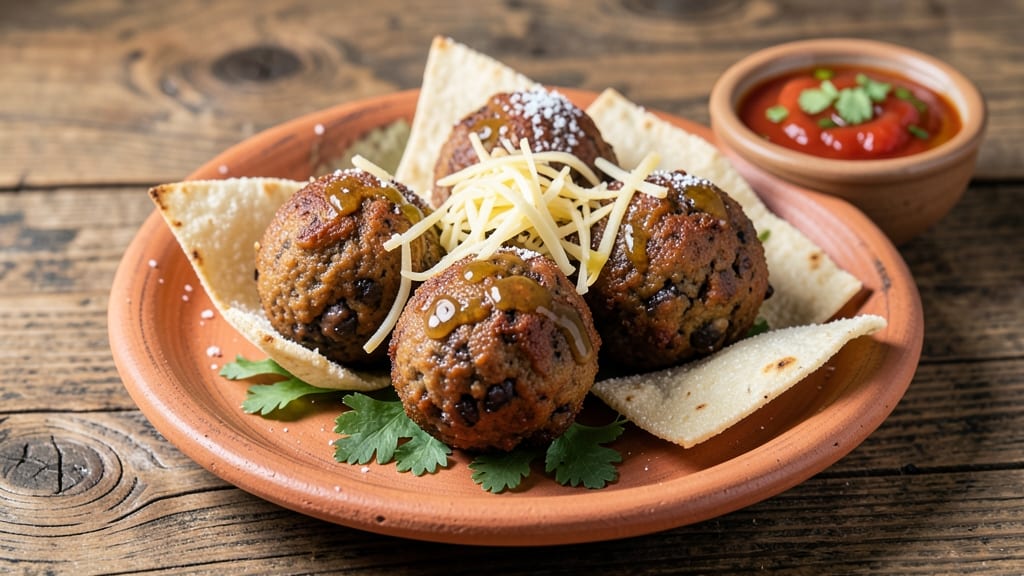 Black Bean Balls Recipe: Crispy Tortilla Crowns With Cheesy Pull-Apart Magic