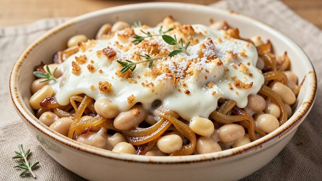 Bean Gratin Recipe: Crispy Cheese Topping Over Melty Bean Layers
