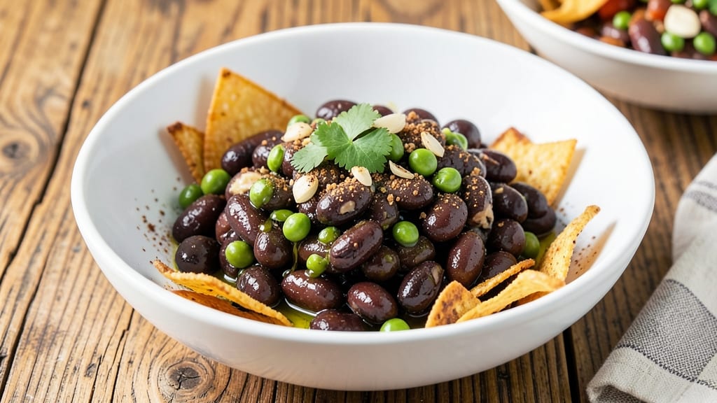 Black Beans with Green Kernel Recipe: Crispy Tortilla Crunch Meets Smoky Cumin Heat