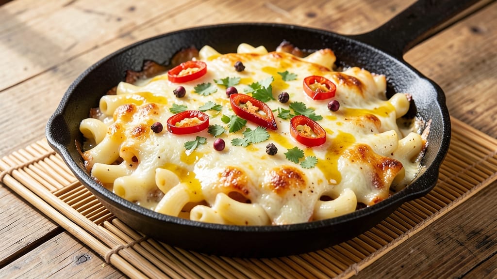 Baked Mac and Cheese Recipe Caribbean Style: Jerk-Spiced Cheese with Pineapple Heat