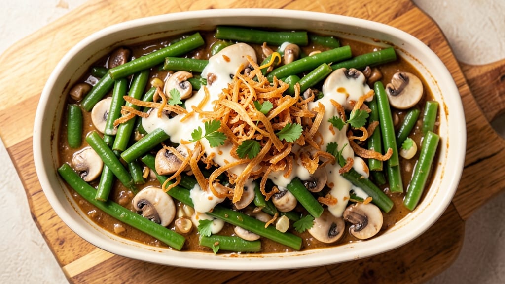 Better Than Bouillon Green Bean Casserole Recipe: Crispy Tortilla Crowns Over Creamy Mushroom Sauce