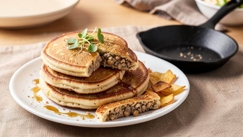 Bean Pancakes Recipe: Fluffy Tortilla-Crusted Breakfast Stacks