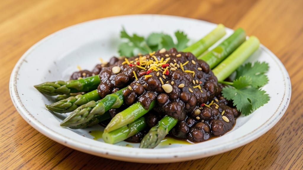 Asparagus with Black Bean Sauce Recipe: Crisp-Tender Stems in Smoky Cumin-Lime Glaze