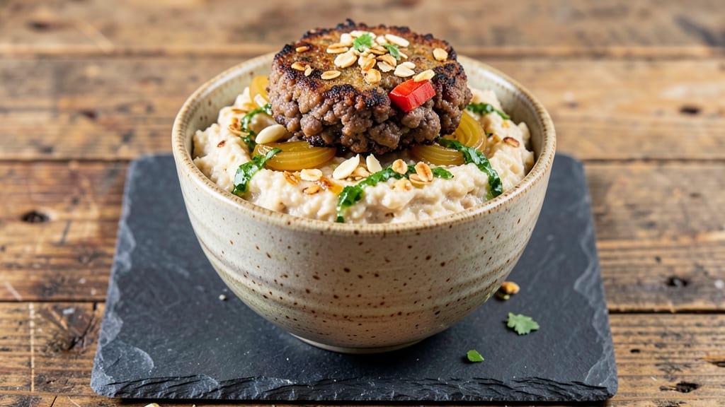 Black Bean Burger Oatmeal Recipe: Savory Breakfast Bowl With Crispy Edges