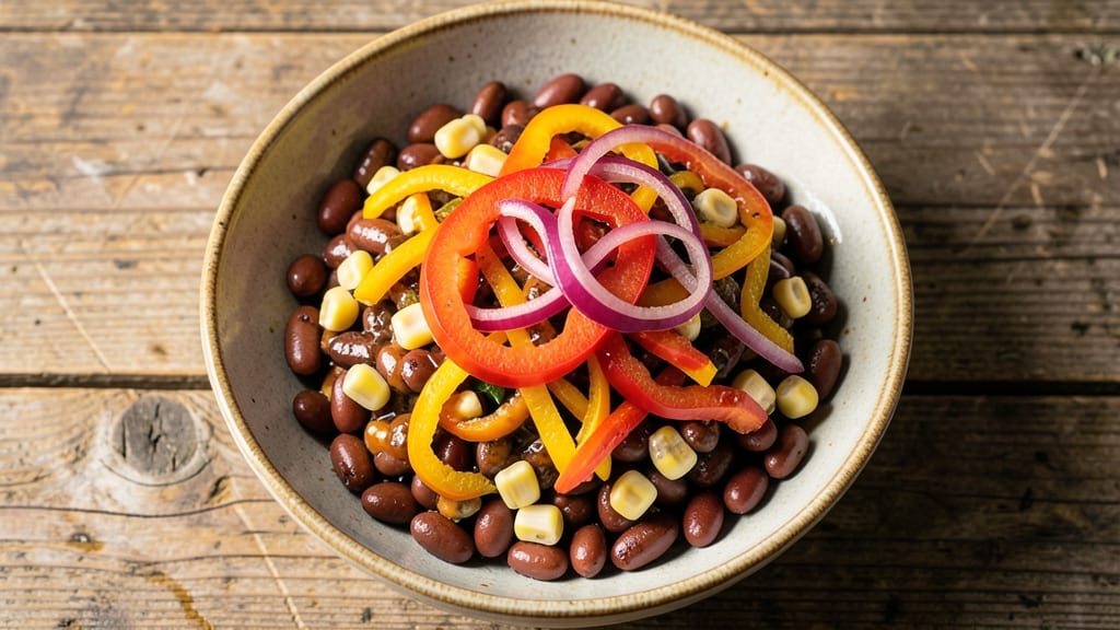 BBQ Beans Salad Recipe: Smoky-Sweet Crunch With Charred Tortilla Topping