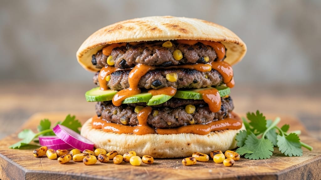 Black Bean and Corn Burgers Recipe: Spiced Patties With Charred Tortilla Crunch