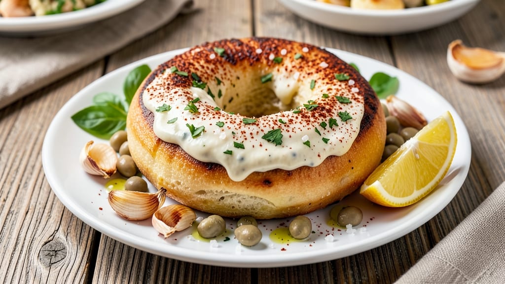 Bean Bagel Recipe: Smoky Cumin White Bean and Crispy Tortilla Stacks