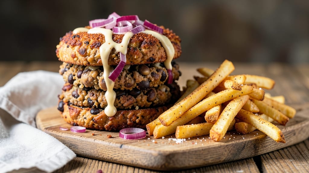 Bean Burger and Flowtato Fries Recipe: Crispy Fries, Juicy Patties, Plant-Powered Pairing