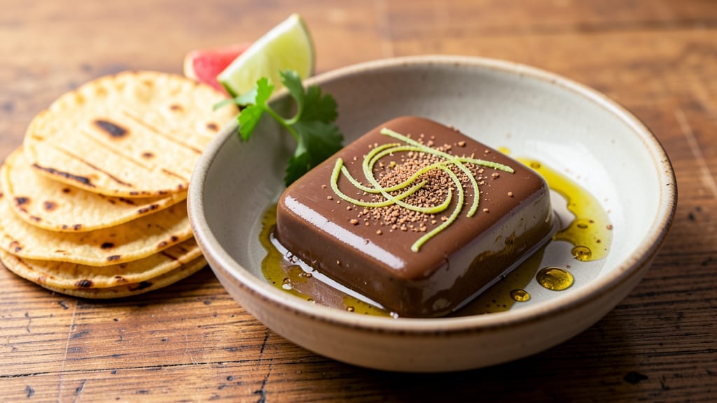 Black Bean Curd Recipe: Crispy Tortilla Crowns Over Velvety Cumin-Lime Base