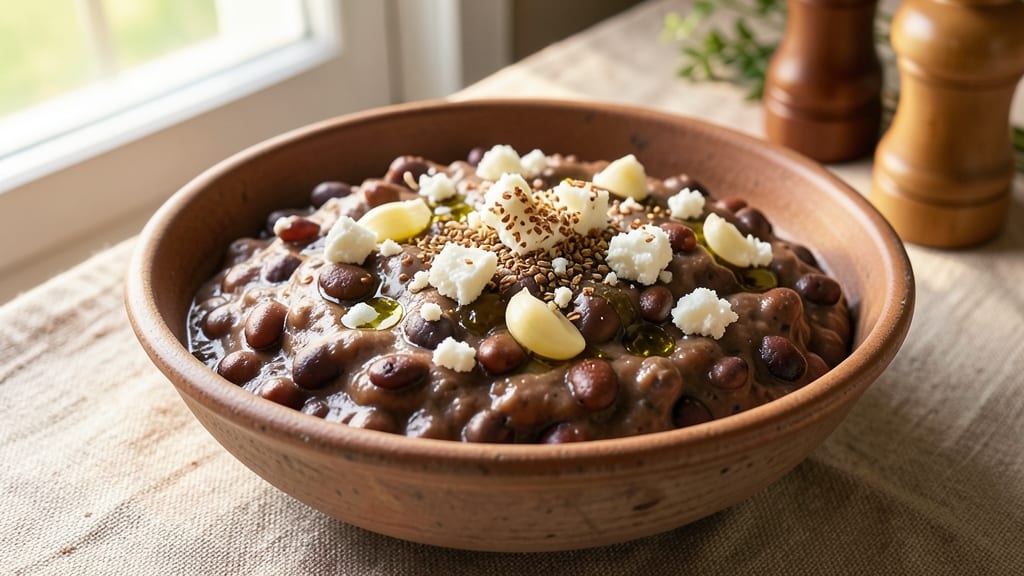 Black Bean and Feta Dip Recipe: Smoky Cumin and Feta Creaminess With Crunchy Pita Topping