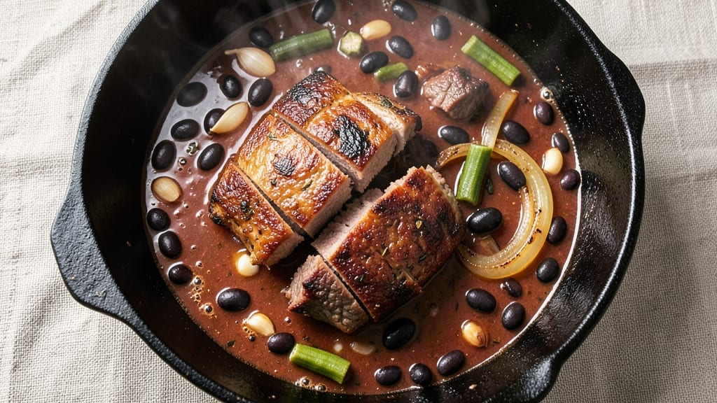 Beef and Black Bean Stew Recipe: Deep-Simmered Spice and Okra-Rich Thickness