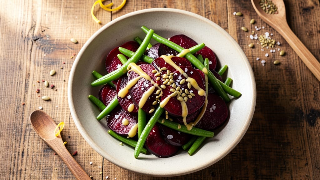 Beet and Green Bean Salad Recipe: Earthy Sweetness Meets Crispy Toasted Seeds