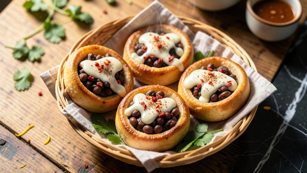 Black Bean Hopia Recipe: Crispy Tortilla Crowns Over Sweet Cumin Cheese Filling