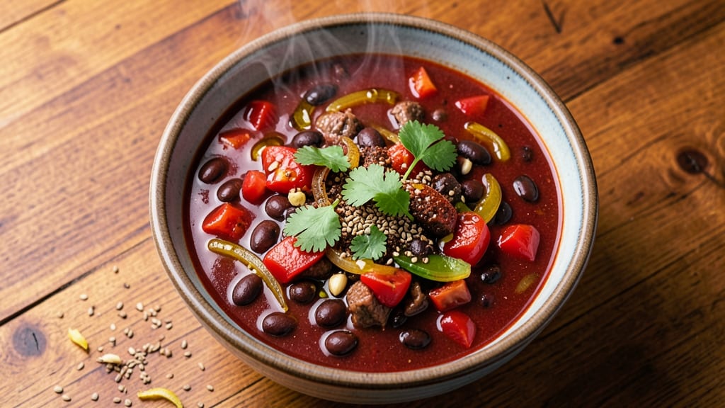 Black Bean Chili Soup Recipe: Deep-Roasted Cumin and Charred Onion Base