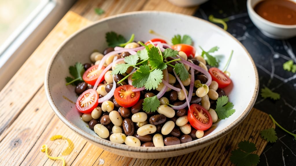 Black and White Bean Salad Recipe: Herb-Infused Freshness in 15 Minutes