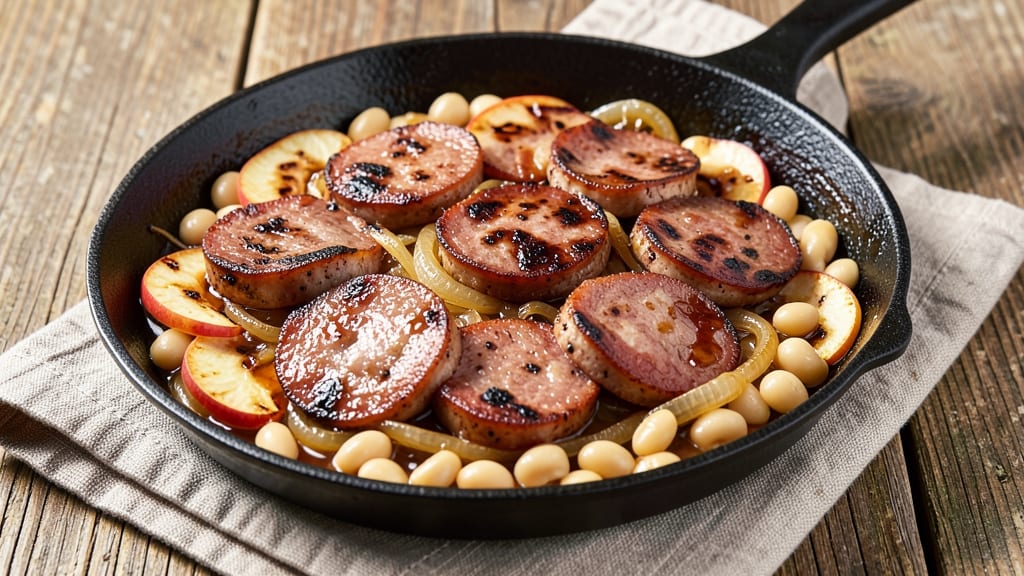 Apple Sausage and White Bean Skillet Recipe: Smoky Sizzle With Crispy Edges
