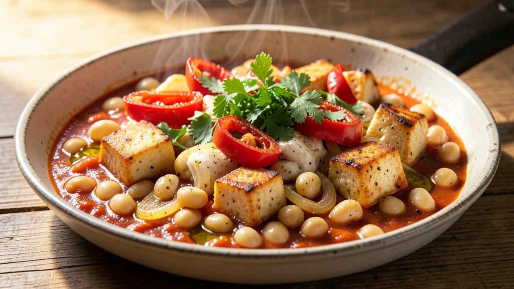 Bean Shakshuka Recipe: Poached Eggs in Spiced Tomato-Bean Sauce