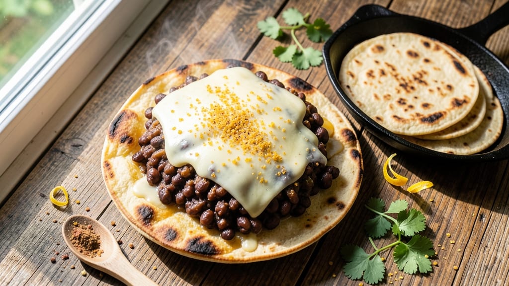 Black Bean Torta Recipe: Crunchy Corn-Topped Layers of Smoky Cumin Heat