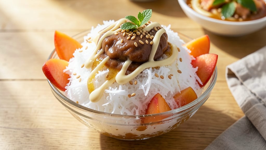 Azuki Bean Shaved Ice Recipe: Sweet Red Bean Swirls Over Cooling Snow