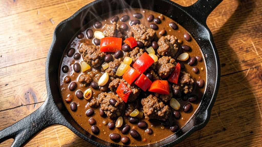 Black Bean Chili Con Carne Recipe: Deep-Roasted Spices and Black Bean Richness