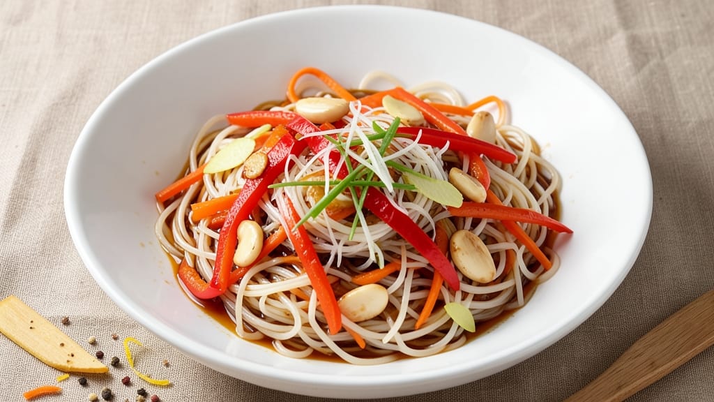 Bean Thread Noodles Stir Fry Recipe: Silky Noodles With Crispy Garlic-Ginger Bites