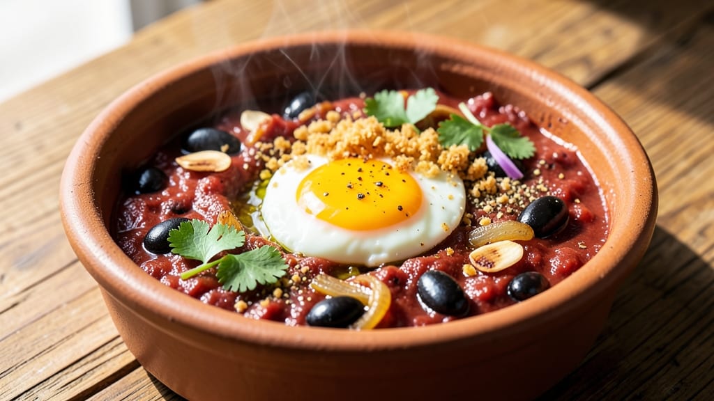 Black Bean Shakshuka Recipe: Crispy Tortilla Crowns Over Spiced Tomato Poach