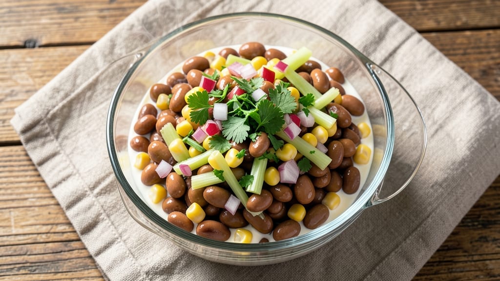 Bush's Picnic Kidney Bean Salad Recipe: Classic Comfort With Crunchy Corn & Bacon Bits