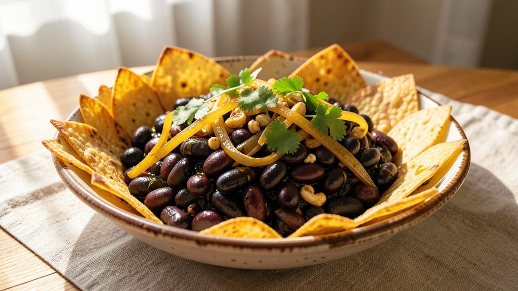 Bean Feast Recipe: Hearty Black Bean and Tortilla Crunch Bowl
