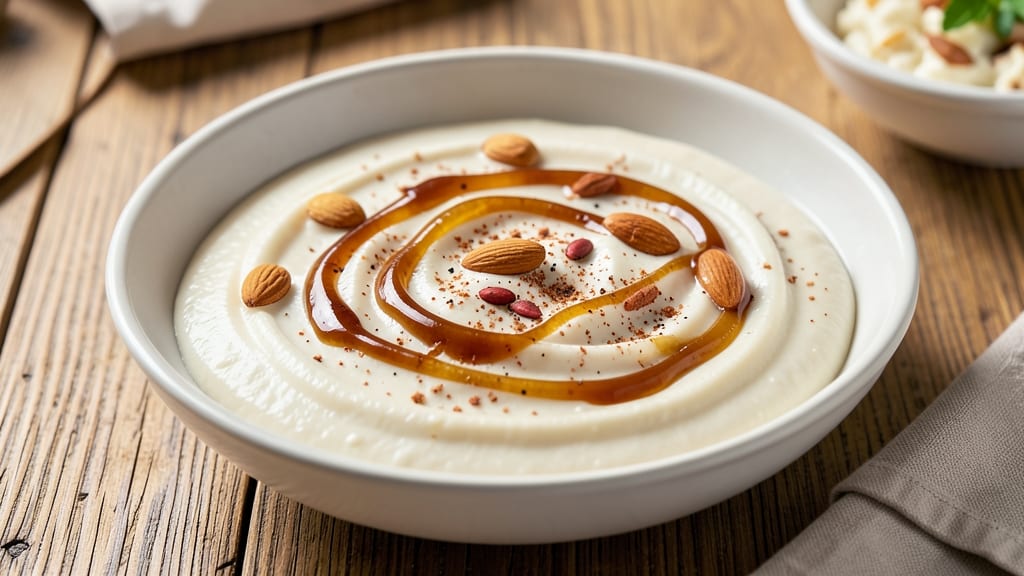 Bean Cream Recipe: Velvety Vanilla Bean Swirls With Crispy Almond Topping
