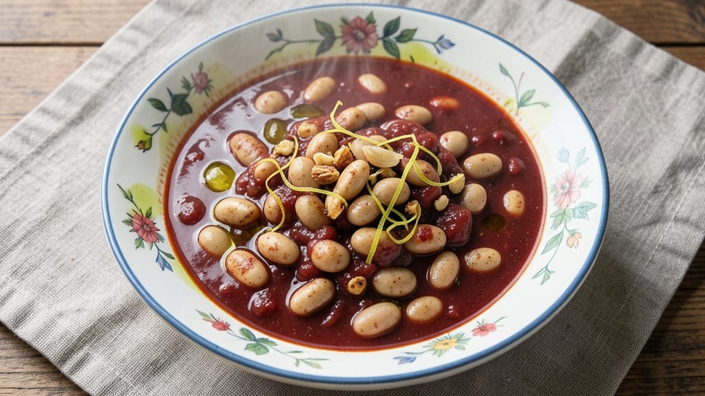 Borracho Bean Soup Recipe: Cornbread-Crusted Topping Over Smoky Lime Broth